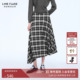 朗姿莱茵福莱尔复古格纹不规则半裙时髦伞摆百搭半身裙26年春新款