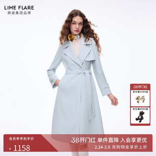 朗姿莱茵福莱尔经典简约女神范中长款系带梭织风衣外套26春新款