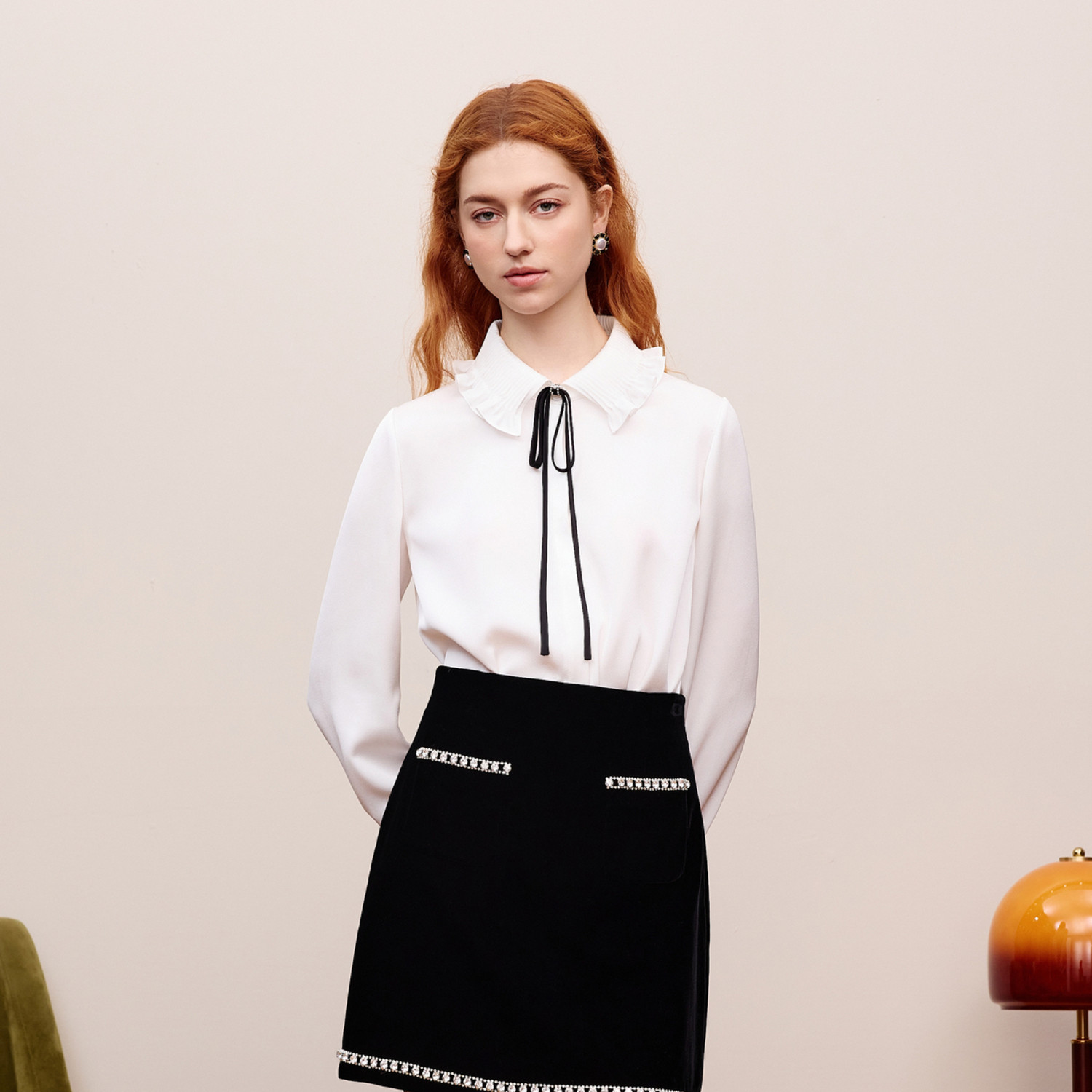 【祝绪丹同款】朗姿/莱茵福莱尔蝴蝶结白衬衫女法式通勤小资上衣,女装/女士精品,衬衫,淘宝优惠券,粉丝福利购,淘宝优惠卷