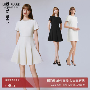 莱茵福莱尔设计感小香风收腰别致连衣裙高级感气质裙夏季 新款