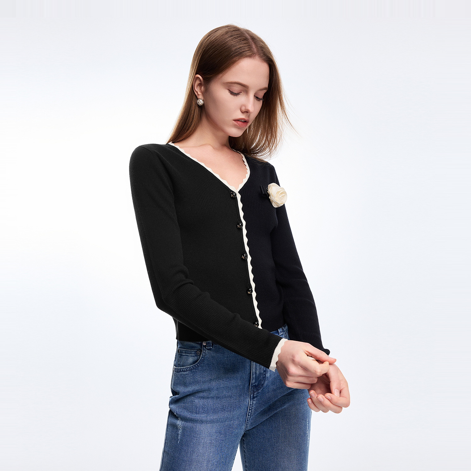 莱茵福莱尔2025初秋针织开衫外套