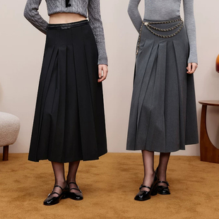 【七七酱直播间】祝绪丹同款莱茵福莱尔miu系精致高腰半身裙