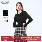 打底衫 女时尚 百搭V领针织衫 朗姿莱茵福莱尔天丝羊毛修身 26春新款