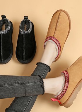 阿比让2024新款首发牛皮时尚休闲潮流保暖舒适雪地靴XDX2478