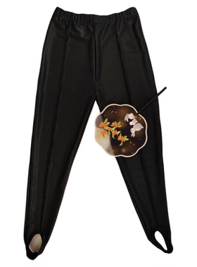 复古老款女士宽松脚蹬裤春秋款条纹弹力裤显瘦百搭休闲踩脚裤长裤