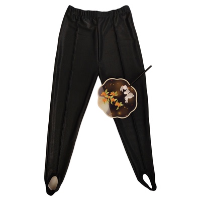 松紧腰口宽松百搭长裤老式脚蹬裤