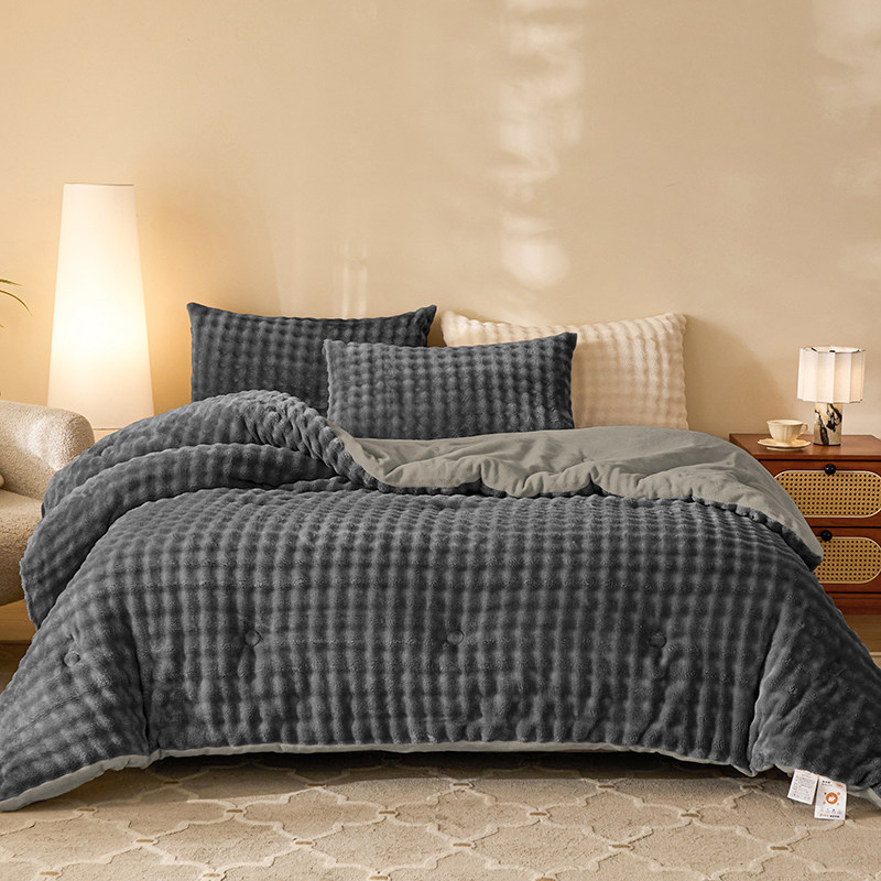 新款牛奶绒泡泡冬被被子被芯化纤被保暖被芯防寒毛绒温暖简约家用,床上用品,化纤被,淘宝优惠券,粉丝福利购,淘宝优惠卷