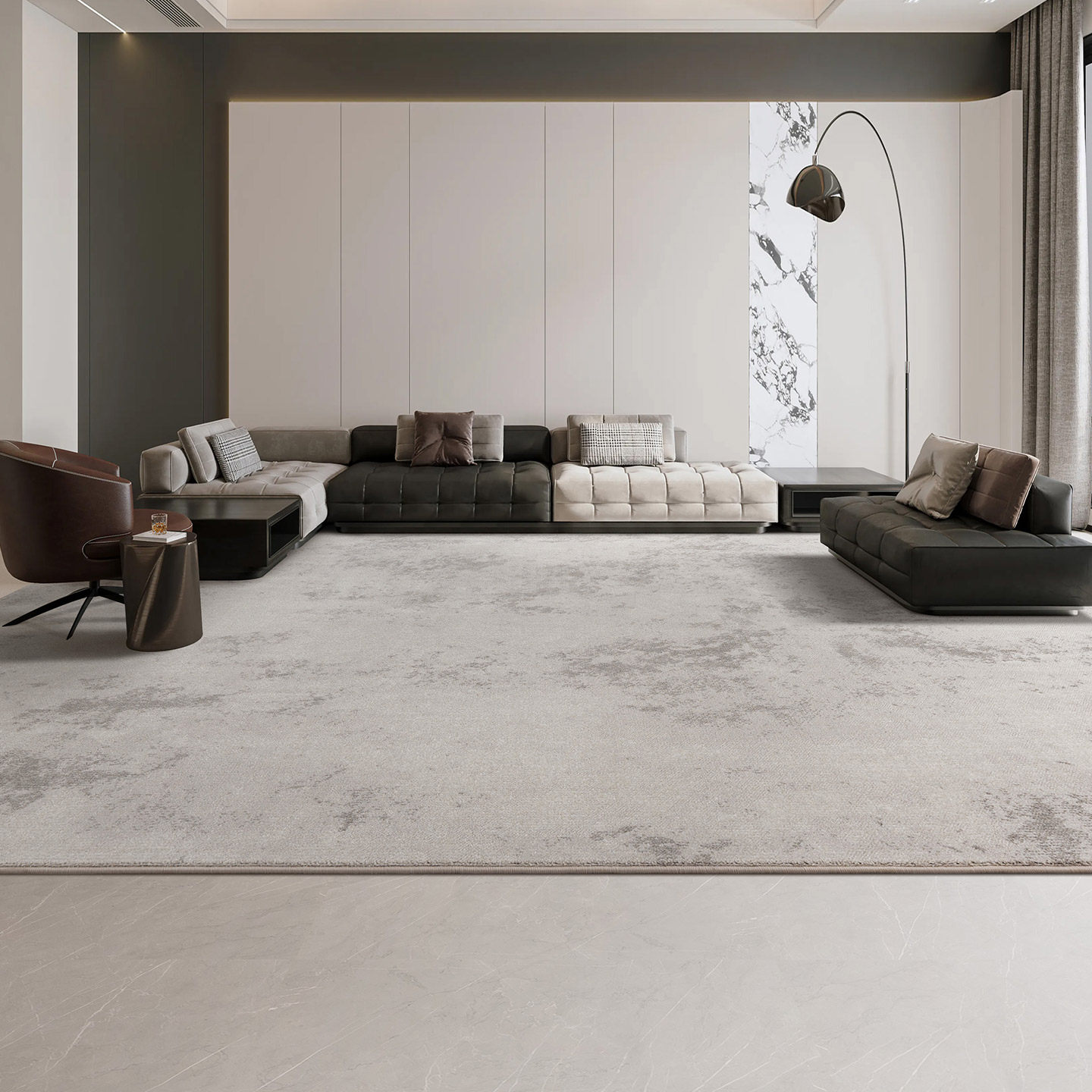 灰色地毯客厅轻奢高级灰简约家用沙发地毯高级感2025新款耐脏隔音