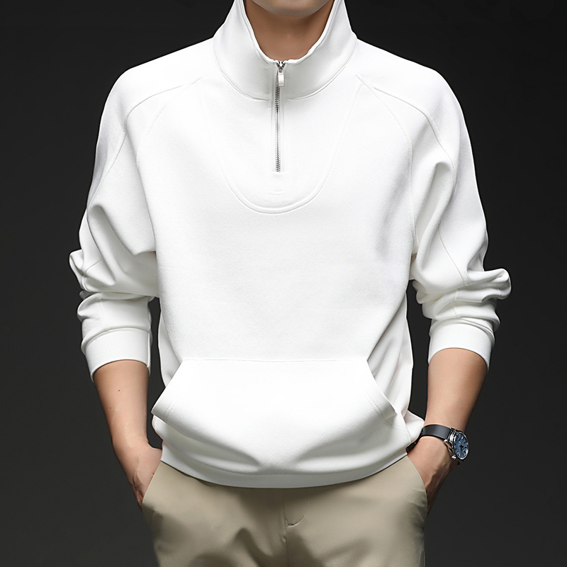 恒源祥秋冬长袖t恤立领拉链卫衣