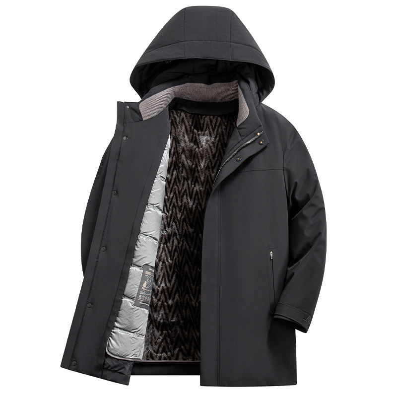 恒源祥后背拼貂鹅绒内胆夹克外套