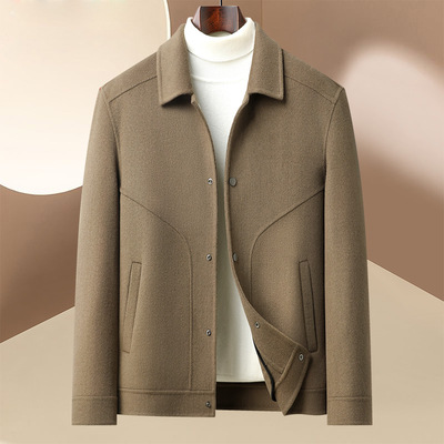 恒源祥毛呢茄克翻领羊毛外套