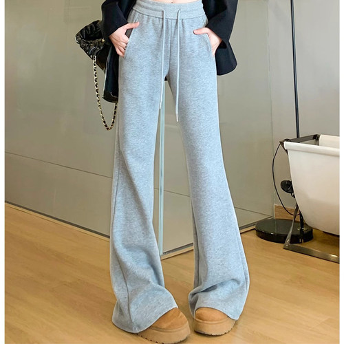 儿童秋冬加绒保暖高腰微喇运动裤