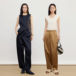 缎感弧线剪裁廓形气球裤 新款 AUM噢姆2026年夏季 长裤 商场同款