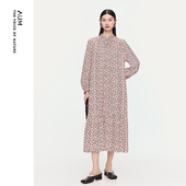 桑蚕丝印花艺术感连衣裙长裙女 新款 FaFa裙 AUM噢姆2025年秋季
