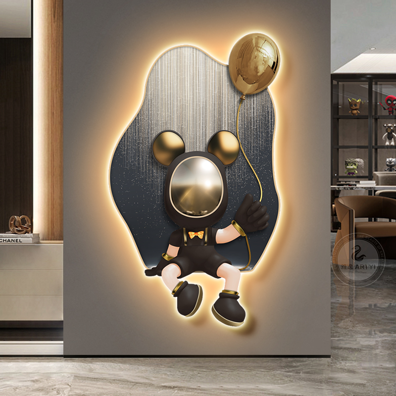 现代轻奢led氛围灯画入户玄关走廊装饰画玄幻挂画沙发背景墙壁画