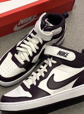耐克Nike Court Borough Mid 2合成革小黑曜石休闲中帮CD7782-126