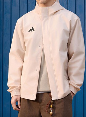 Adidas Entrada 22 男款通勤百搭户外风运动拉链连帽夹克 KW0688