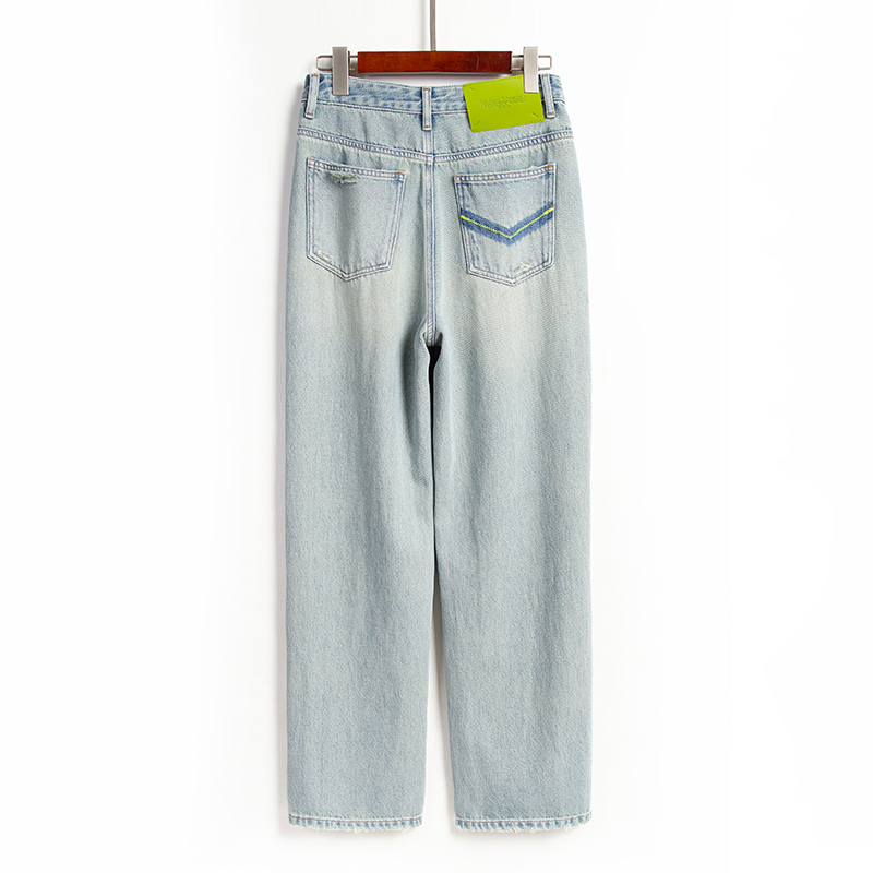 天丝醋酸阔腿牛仔裤女休闲直筒裤