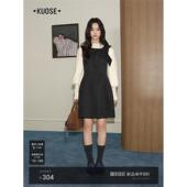 深灰色蝴蝶结披肩a字长裙 收腰连衣裙女2025秋冬新款 阔色法式 无袖