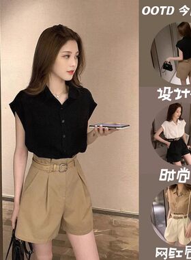 职业西装套装气质上衣短裤两件套