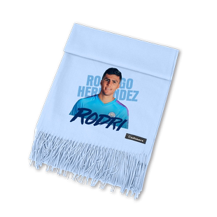 罗德里曼城队西班牙队足球迷仿羊绒围巾男女户外防风保暖围脖披肩