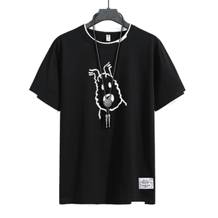 丁丁历险记Tintin Adventure卡通动漫周边假两件t恤短袖男半袖衫