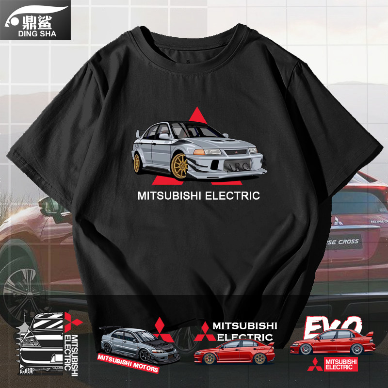 可定制JDM日系三菱Evo改装汽车爱好者纯棉短袖t恤衫男女半袖衣服