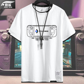 Steam 体恤 男女拼接半袖 Deck掌机游戏机蒸汽甲板假两件短袖 t恤衫