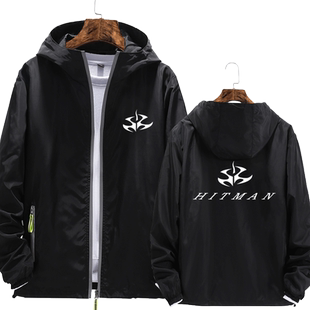 PS4杀手47游戏hitman夹克外套男女连帽上衣服薄款学生春秋装帽衫