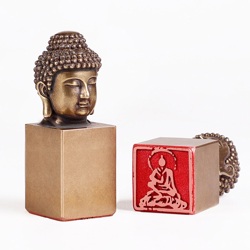 佛头印章钮章佛像印章书法篆刻内容引首压角国画山水画佛经作品压角章