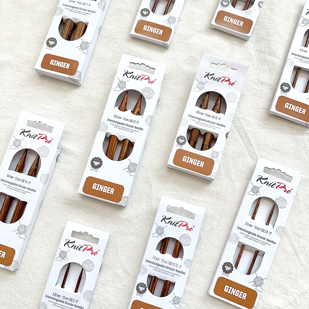 Knitpro Ginger 短针头 常规针头木质可拆卸毛衣针环针diy手编
