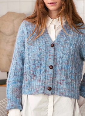 新款 挪威编织材料包 tynn peer gynt +细马海毛款 夹花小开衫