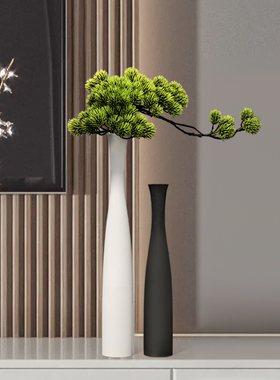 禅意玄关装饰摆件迎客松花瓶