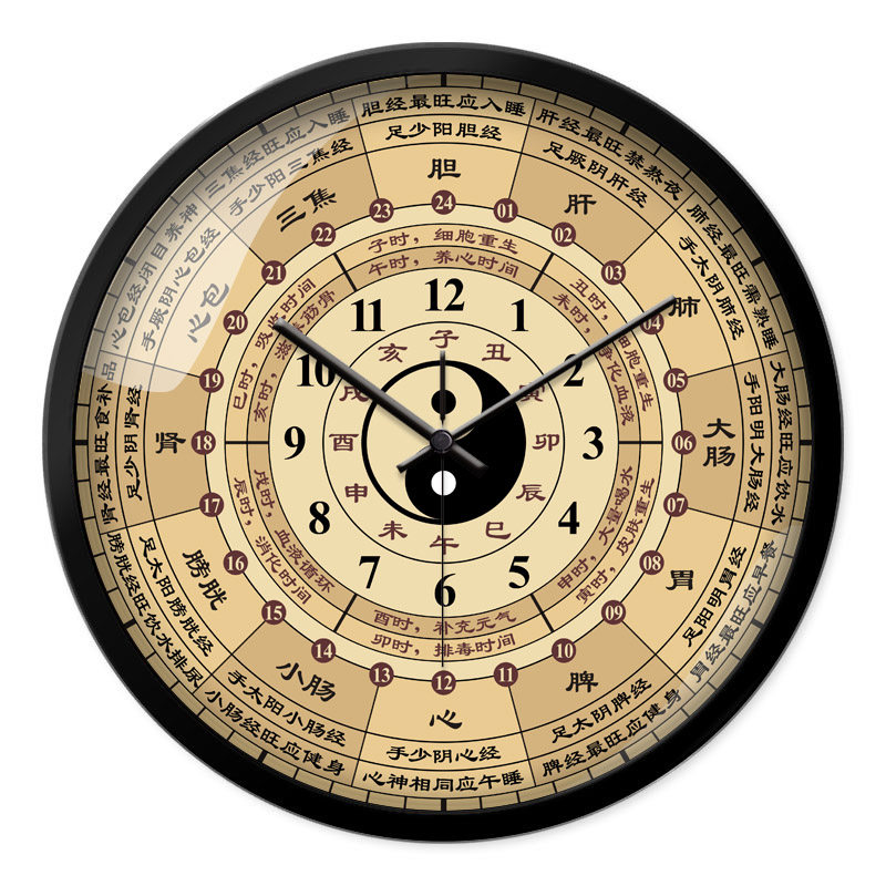 八卦静音挂钟十二天干地支时辰