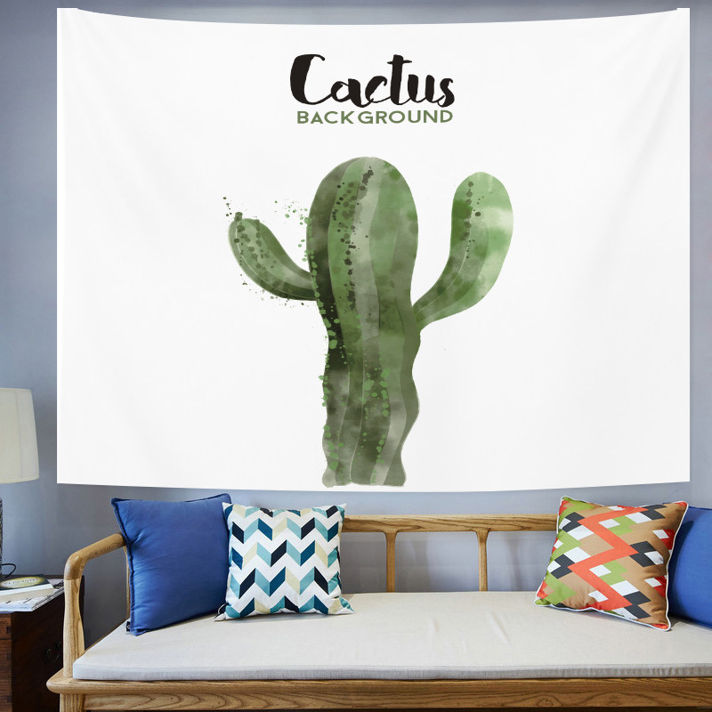 INS 스타일 녹색 식물 배경 천 교수형 천 캔버스 라이브 방송 방 장식 천 기숙사 침대 옆 바나나 잎 배경 천 태피스트리