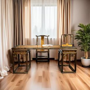 金丝楠木阴沉木书桌画案书画展茶台餐桌小叶桢楠乌木老料仿古中式