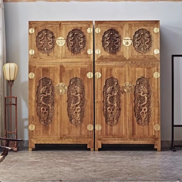 金丝楠木雕龙顶箱柜四川小叶桢楠原木实木储物柜收纳柜榫卯工艺