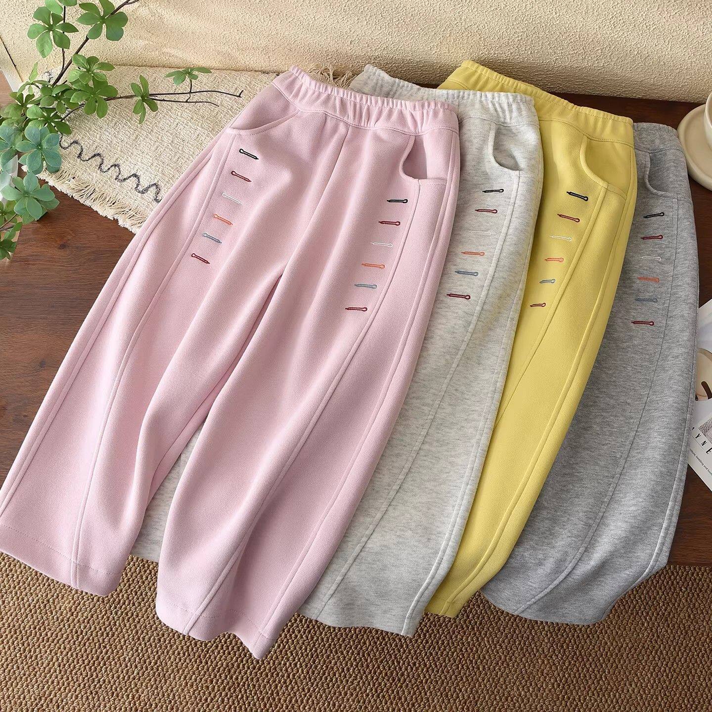 洋气童装百搭春款女童裤子宝宝中大童青少年弯刀运动裤儿童卫裤