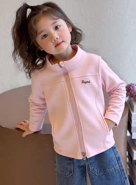 女童短款卫衣外套百搭新款春秋洋气超好看女孩修身长袖中大童上衣