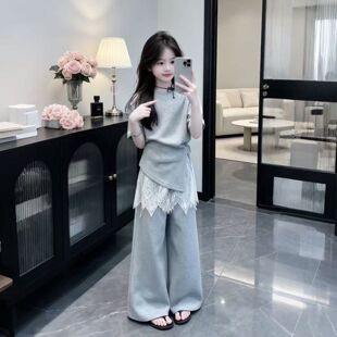 女童韩系夏装套装百搭新款高级感洋气夏天衣服儿童夏季运动套装潮