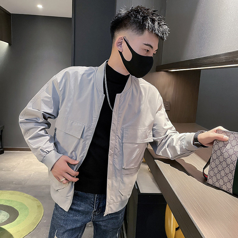 6583-P88秋季新款潮牌大口袋夹克工装青年休闲外套男-1控118,男装夹克,电商D319