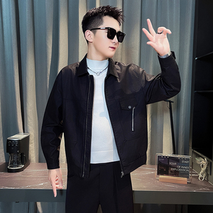 JK984-P148 秋季新款亚光微阔机车潮男皮衣外套 控198图片