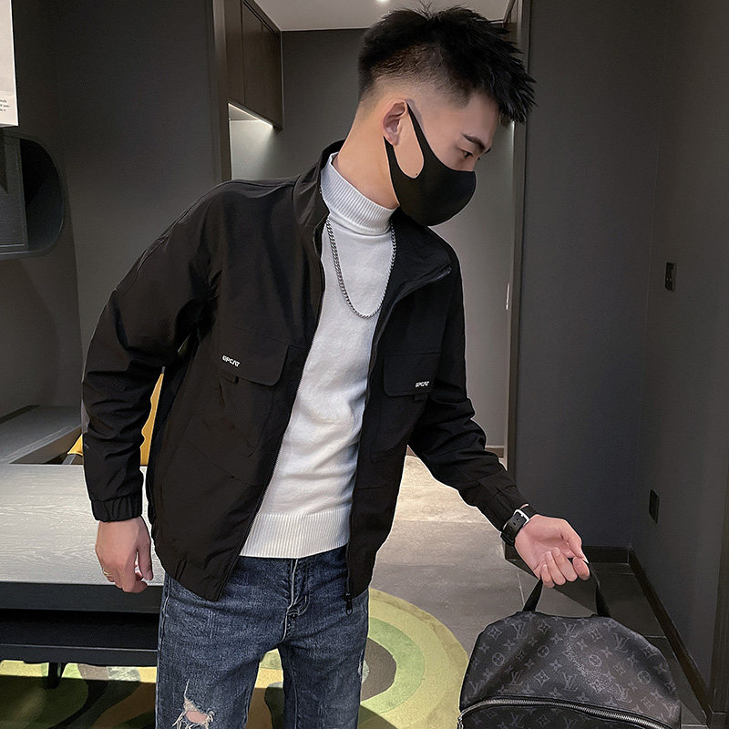 6580-P88夹克外套春秋修身休闲青少年上衣韩版立领百搭-3控118,男装夹克,电商D319