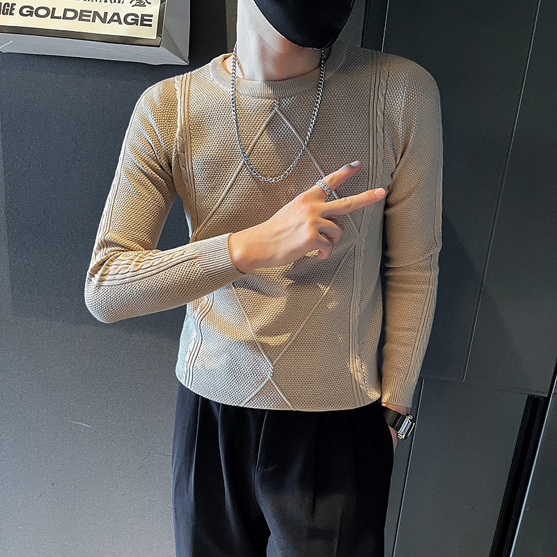 6639-特P69秋冬季花条纹毛衣男装上衣新款内搭打底衫-3控99,男装针织衫/毛衣,电商D319