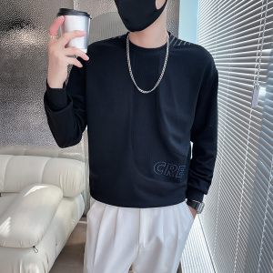 6643-P68秋季休闲纯色拼接个性打底衫长袖T恤男士卫衣-1控98