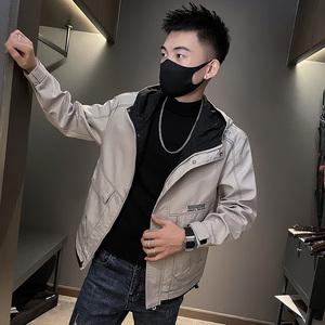 6579-P105 连帽外套春秋明线装饰修身休闲上衣韩版夹克-3 控145图片