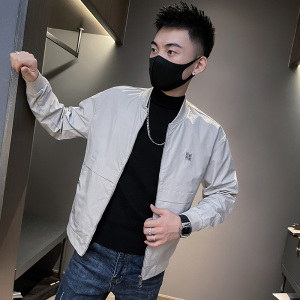 6581-P88夹克外套男韩版青年棒球服修身休闲学生衣服-1控118,胖女生搭配衣服视频图片