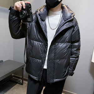 6671-P198 男款冬季纯色宽松羽绒服青少年连帽外套-1 控268图片