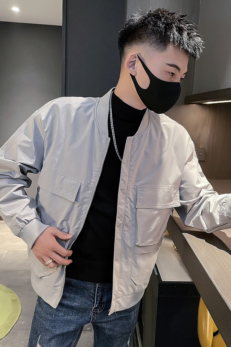 6583-P88秋季新款潮牌大口袋夹克工装青年休闲外套男-1控118,男装夹克,电商D319