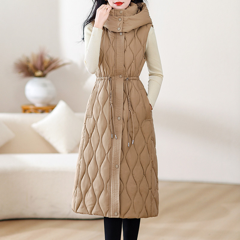 收腰显瘦棉马夹女长款棉马甲